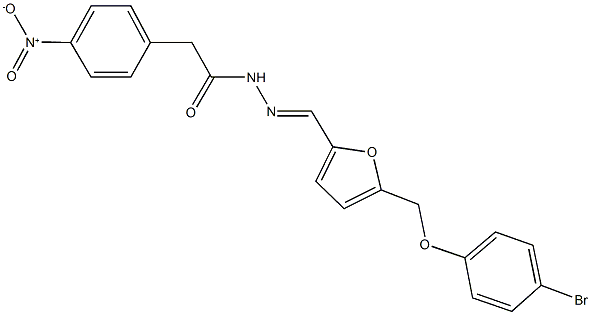 N'-({5-[(4-bromophenoxy)methyl]-2-furyl}methylene)-2-{4-nitrophenyl}acetohydrazide Struktur