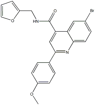 6-bromo-N-(2-furylmethyl)-2-(4-methoxyphenyl)-4-quinolinecarboxamide Struktur