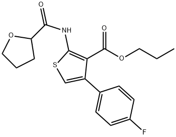 propyl 4-(4-fluorophenyl)-2-[(tetrahydro-2-furanylcarbonyl)amino]-3-thiophenecarboxylate Struktur