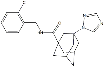 N-(2-chlorobenzyl)-3-(1H-1,2,4-triazol-1-yl)-1-adamantanecarboxamide Struktur