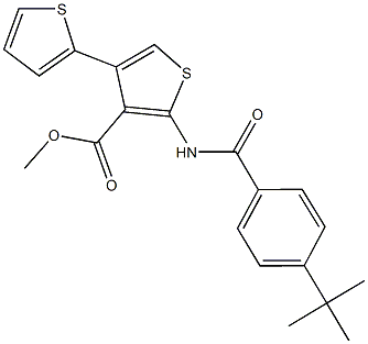 methyl 2-[(4-tert-butylbenzoyl)amino]-4,2'-bithiophene-3-carboxylate Struktur