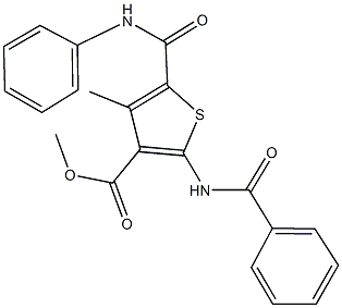 methyl 5-(anilinocarbonyl)-2-(benzoylamino)-4-methylthiophene-3-carboxylate Struktur