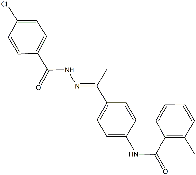 N-{4-[N-(4-chlorobenzoyl)ethanehydrazonoyl]phenyl}-2-methylbenzamide Struktur