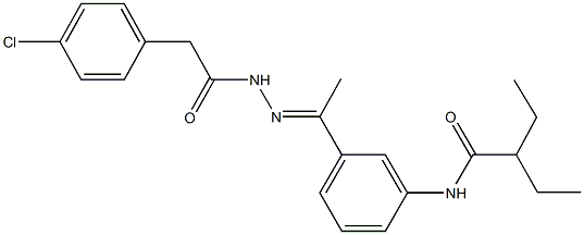 N-(3-{N-[(4-chlorophenyl)acetyl]ethanehydrazonoyl}phenyl)-2-ethylbutanamide Struktur