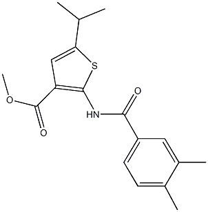 methyl 2-[(3,4-dimethylbenzoyl)amino]-5-isopropylthiophene-3-carboxylate Struktur