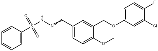 N'-{3-[(3-chloro-4-fluorophenoxy)methyl]-4-methoxybenzylidene}benzenesulfonohydrazide Struktur