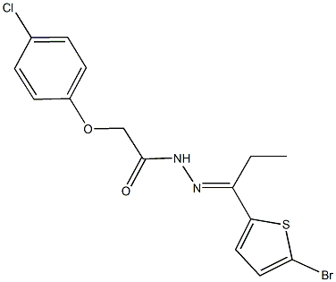 N'-[1-(5-bromo-2-thienyl)propylidene]-2-(4-chlorophenoxy)acetohydrazide Struktur