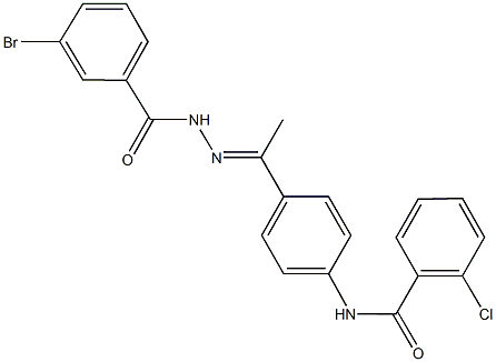 N-{4-[N-(3-bromobenzoyl)ethanehydrazonoyl]phenyl}-2-chlorobenzamide Struktur