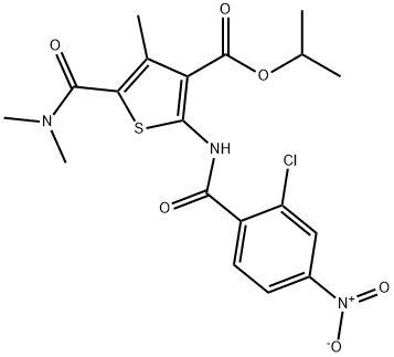 isopropyl 2-({2-chloro-4-nitrobenzoyl}amino)-5-[(dimethylamino)carbonyl]-4-methylthiophene-3-carboxylate Struktur