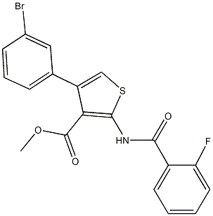 methyl 4-(3-bromophenyl)-2-[(2-fluorobenzoyl)amino]thiophene-3-carboxylate Struktur