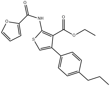 ethyl 2-(2-furoylamino)-4-(4-propylphenyl)thiophene-3-carboxylate Struktur