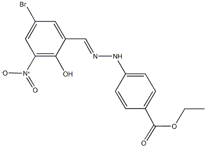 ethyl 4-(2-{5-bromo-2-hydroxy-3-nitrobenzylidene}hydrazino)benzoate Struktur