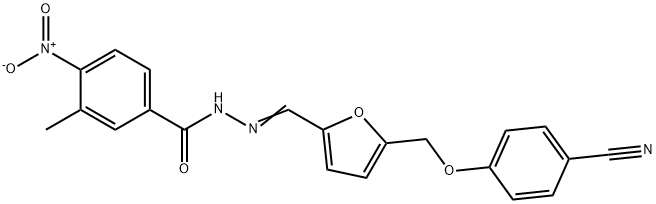 N'-({5-[(4-cyanophenoxy)methyl]-2-furyl}methylene)-4-nitro-3-methylbenzohydrazide Struktur