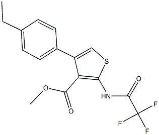 methyl 4-(4-ethylphenyl)-2-[(trifluoroacetyl)amino]thiophene-3-carboxylate Struktur