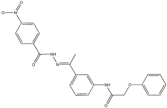 N-[3-(N-{4-nitrobenzoyl}ethanehydrazonoyl)phenyl]-2-phenoxyacetamide Struktur