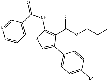 propyl 4-(4-bromophenyl)-2-[(pyridin-3-ylcarbonyl)amino]thiophene-3-carboxylate Struktur