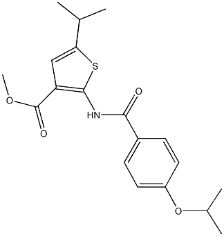 methyl 2-[(4-isopropoxybenzoyl)amino]-5-isopropyl-3-thiophenecarboxylate Struktur