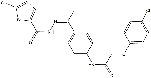 2-(4-chlorophenoxy)-N-(4-{N-[(5-chloro-2-thienyl)carbonyl]ethanehydrazonoyl}phenyl)acetamide Struktur