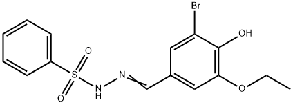 N'-(3-bromo-5-ethoxy-4-hydroxybenzylidene)benzenesulfonohydrazide Struktur