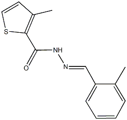 3-methyl-N'-(2-methylbenzylidene)-2-thiophenecarbohydrazide Struktur