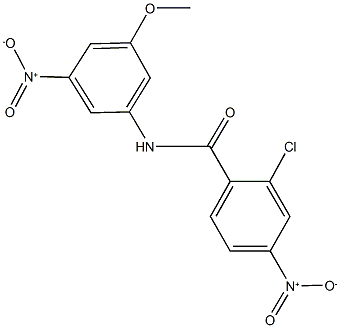 2-chloro-4-nitro-N-{3-nitro-5-methoxyphenyl}benzamide Struktur