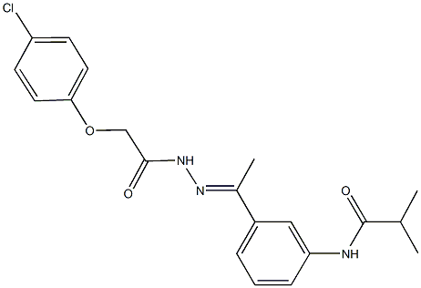 N-(3-{N-[(4-chlorophenoxy)acetyl]ethanehydrazonoyl}phenyl)-2-methylpropanamide Struktur