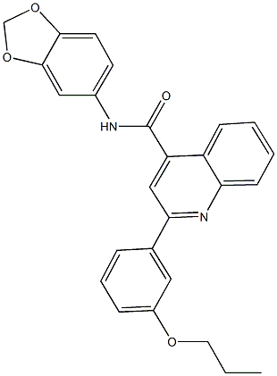 N-(1,3-benzodioxol-5-yl)-2-(3-propoxyphenyl)quinoline-4-carboxamide Struktur