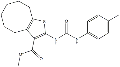 methyl 2-[(4-toluidinocarbonyl)amino]-4,5,6,7,8,9-hexahydrocycloocta[b]thiophene-3-carboxylate Struktur