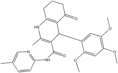 2-methyl-N-(5-methylpyridin-2-yl)-5-oxo-4-(2,4,5-trimethoxyphenyl)-1,4,5,6,7,8-hexahydroquinoline-3-carboxamide Struktur