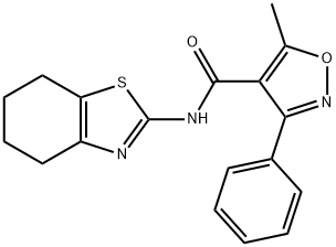 5-methyl-3-phenyl-N-(4,5,6,7-tetrahydro-1,3-benzothiazol-2-yl)isoxazole-4-carboxamide Struktur