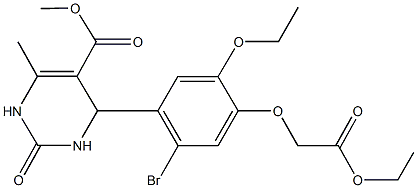 methyl 4-[2-bromo-5-ethoxy-4-(2-ethoxy-2-oxoethoxy)phenyl]-6-methyl-2-oxo-1,2,3,4-tetrahydro-5-pyrimidinecarboxylate Struktur