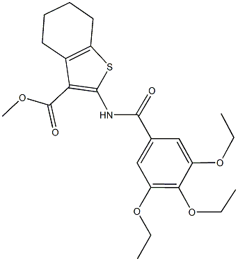 methyl 2-[(3,4,5-triethoxybenzoyl)amino]-4,5,6,7-tetrahydro-1-benzothiophene-3-carboxylate Struktur