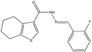 N'-(2-fluorobenzylidene)-4,5,6,7-tetrahydro-1-benzothiophene-3-carbohydrazide Struktur