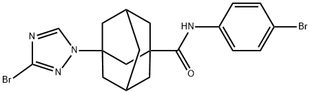 N-(4-bromophenyl)-3-(3-bromo-1H-1,2,4-triazol-1-yl)-1-adamantanecarboxamide Struktur