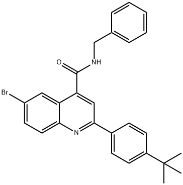 N-benzyl-6-bromo-2-(4-tert-butylphenyl)-4-quinolinecarboxamide Struktur