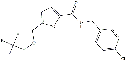 N-(4-chlorobenzyl)-5-[(2,2,2-trifluoroethoxy)methyl]-2-furamide Struktur