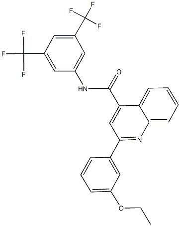 N-[3,5-bis(trifluoromethyl)phenyl]-2-(3-ethoxyphenyl)-4-quinolinecarboxamide Struktur