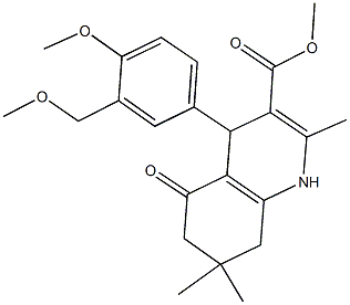 methyl 4-[4-methoxy-3-(methoxymethyl)phenyl]-2,7,7-trimethyl-5-oxo-1,4,5,6,7,8-hexahydro-3-quinolinecarboxylate Struktur