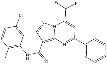 N-(5-chloro-2-methylphenyl)-7-(difluoromethyl)-5-phenylpyrazolo[1,5-a]pyrimidine-3-carboxamide Struktur