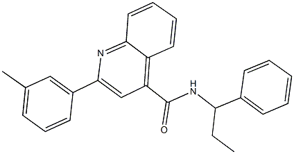 2-(3-methylphenyl)-N-(1-phenylpropyl)-4-quinolinecarboxamide Struktur