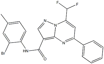 N-(2-bromo-4-methylphenyl)-7-(difluoromethyl)-5-phenylpyrazolo[1,5-a]pyrimidine-3-carboxamide Struktur