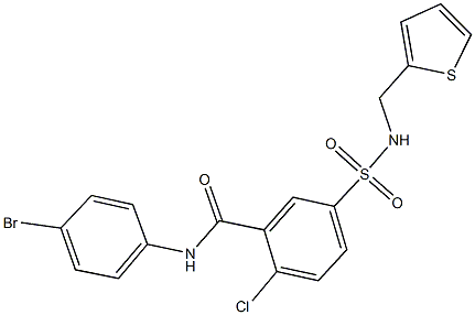 N-(4-bromophenyl)-2-chloro-5-{[(thien-2-ylmethyl)amino]sulfonyl}benzamide Struktur