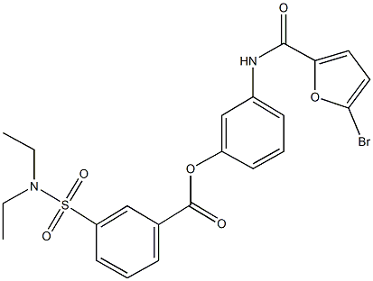 3-[(5-bromo-2-furoyl)amino]phenyl 3-[(diethylamino)sulfonyl]benzoate Struktur