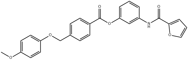 3-(2-furoylamino)phenyl 4-[(4-methoxyphenoxy)methyl]benzoate Struktur