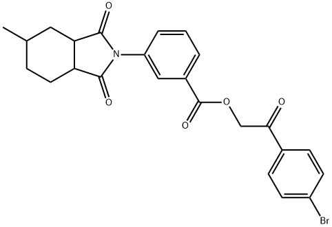 2-(4-bromophenyl)-2-oxoethyl 3-(5-methyl-1,3-dioxooctahydro-2H-isoindol-2-yl)benzoate Struktur