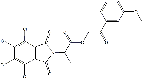 2-(3-methoxyphenyl)-2-oxoethyl 2-(4,5,6,7-tetrachloro-1,3-dioxo-1,3-dihydro-2H-isoindol-2-yl)propanoate Struktur