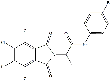 N-(4-bromophenyl)-2-(4,5,6,7-tetrachloro-1,3-dioxo-1,3-dihydro-2H-isoindol-2-yl)propanamide Struktur