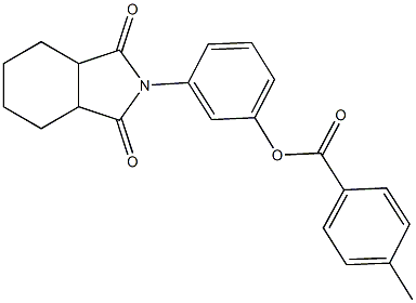 3-(1,3-dioxooctahydro-2H-isoindol-2-yl)phenyl 4-methylbenzoate Struktur