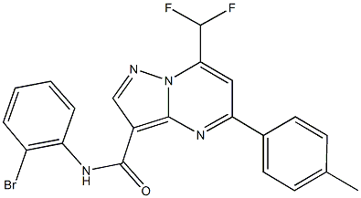 N-(2-bromophenyl)-7-(difluoromethyl)-5-(4-methylphenyl)pyrazolo[1,5-a]pyrimidine-3-carboxamide Struktur