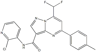 N-(2-chloro-3-pyridinyl)-7-(difluoromethyl)-5-(4-methylphenyl)pyrazolo[1,5-a]pyrimidine-3-carboxamide Struktur